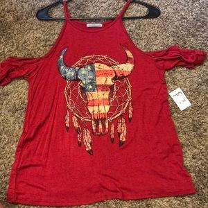 American skull dream catcher tank